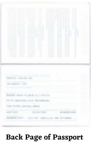Back page of Passport