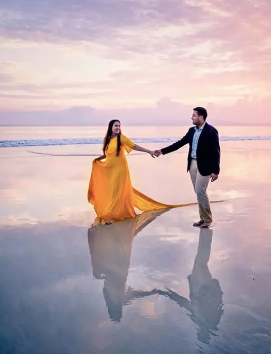 Photoshoot at a beach in Bali