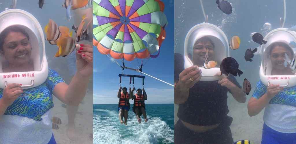Jainee Vora and husband, enjoying water sports in Boracay, Philippines – a delightful escape from India.