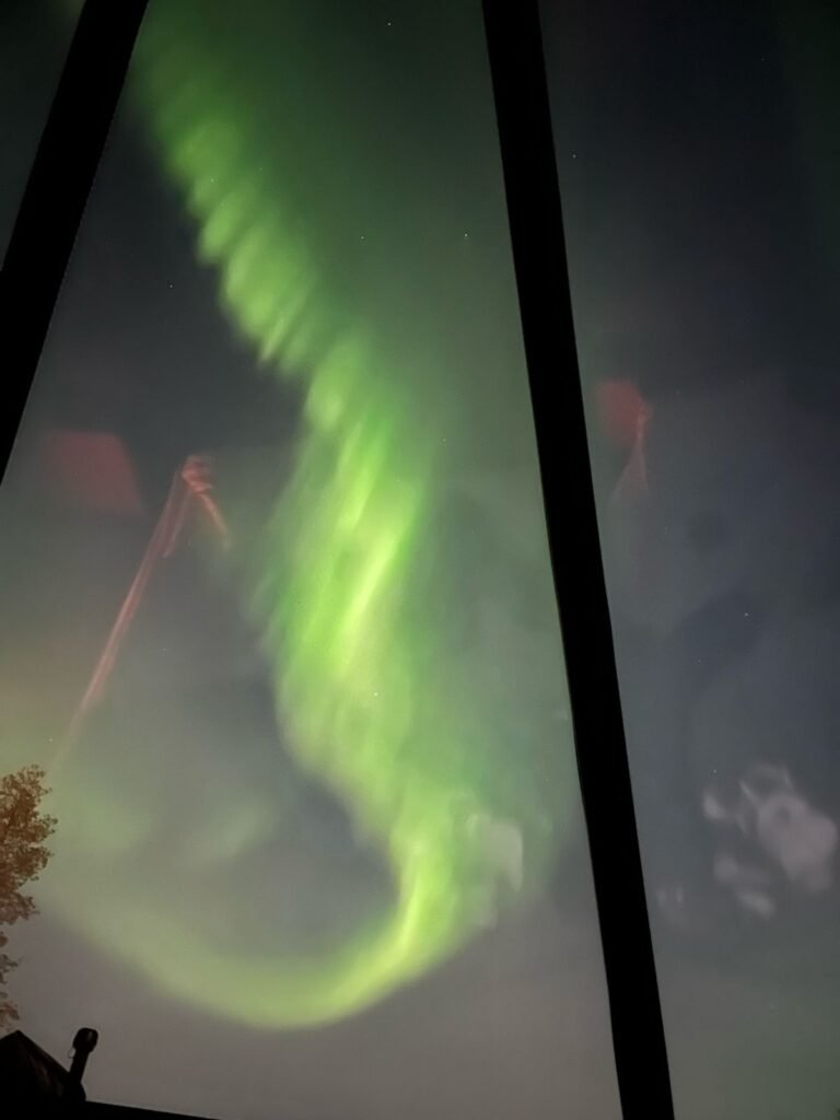 Northern lights from Igloo room of ms Ramyashri on her 7 days Finland tour from India