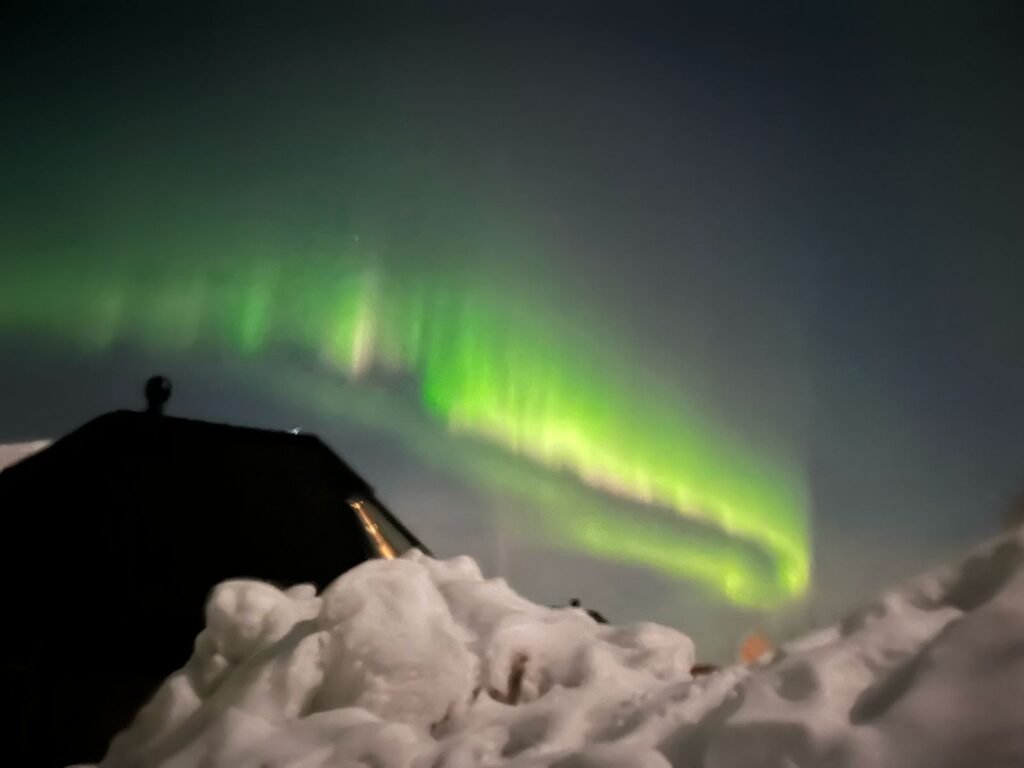 Northern lights from Igloo room of ms Ramyashri on her 7 days Finland tour from India