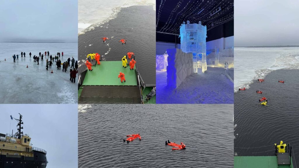 Ramyashri clicked these images during their icebreaker cruise activity when they traveled to Finland for 7 days. 