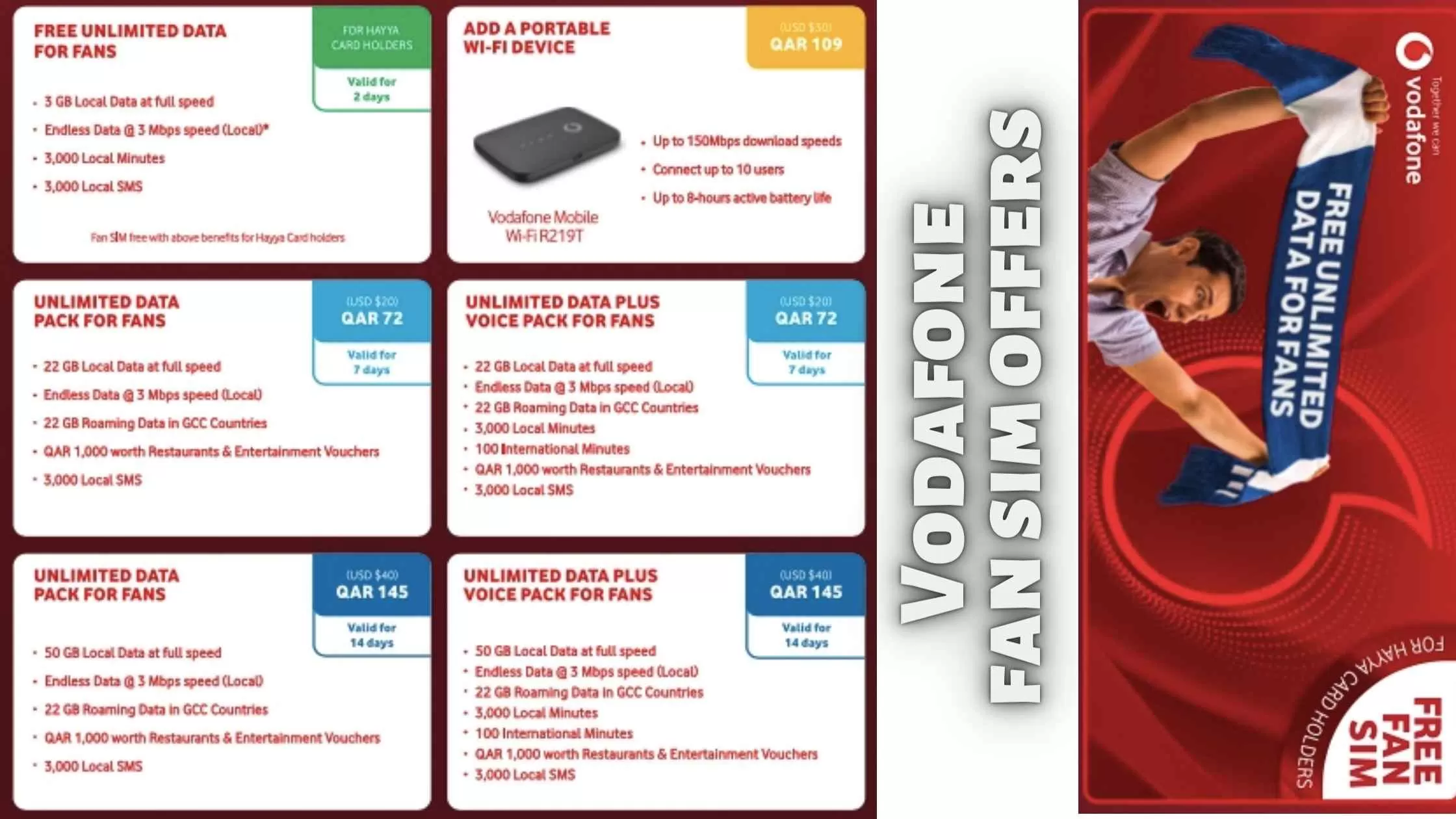 Vodafone Plans for fans in Qatar during FIFA world cup