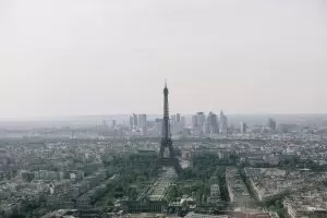 aerial shot of paris cityscape
