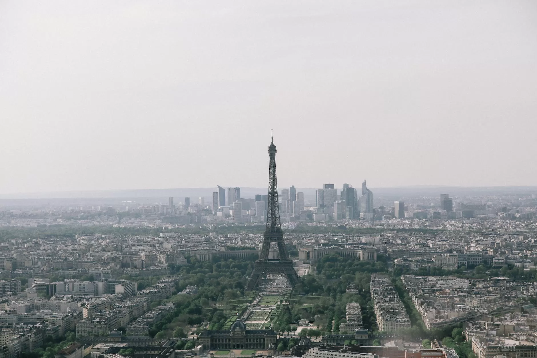 aerial shot of paris cityscape
