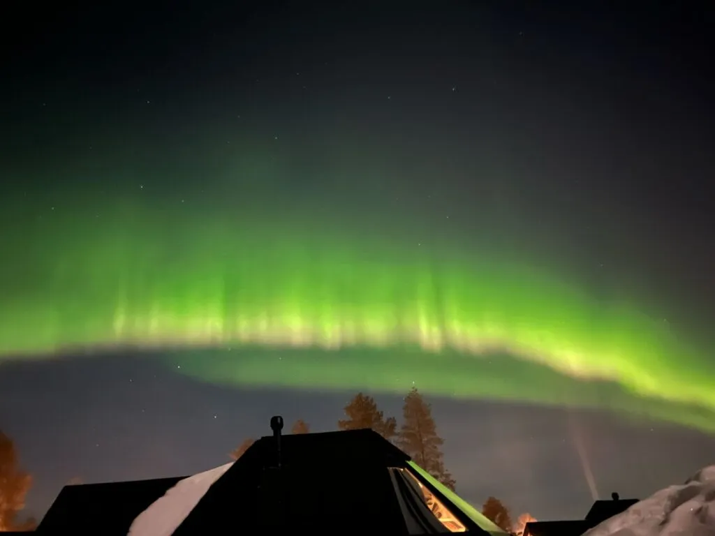 Northern lights from Igloo room of ms Ramyashri on her 7 days Finland tour from India