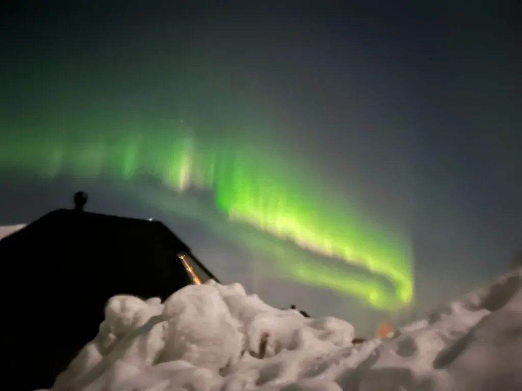 Northern lights from Igloo room of ms Ramyashri on her 7 days Finland tour from India