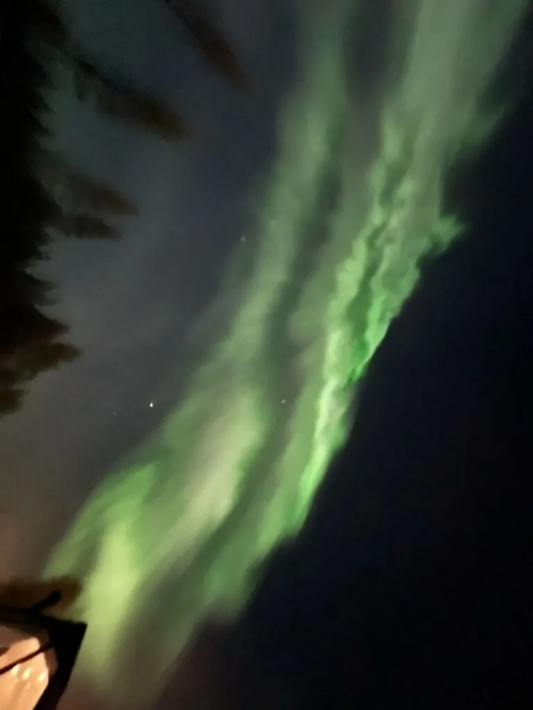 Northern lights from Igloo room of ms Ramyashri on her 7 days Finland tour from India